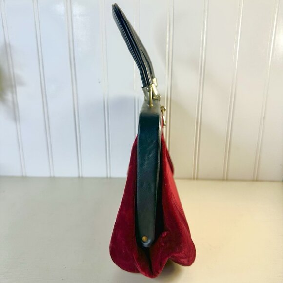Vintage Doctor Handbag Purse Red Bevilacqua Velvet - Picture 2 of 10